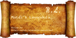 Matók Levendula névjegykártya